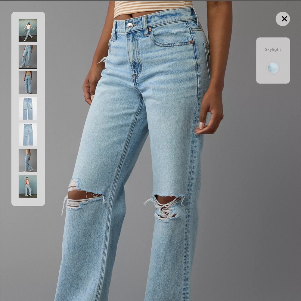 American Eagle AE Strigid High-Waisted Stovepipe Ripped Jean